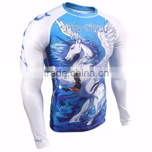 2017 Custom Made 4-way Stretch Lycra MMA Rash Guard thumbnail-6