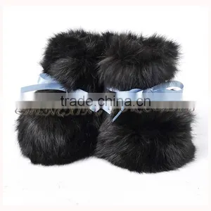 CX-SHOES-07A Soft Baby Wear Genuine Rabbit Fur Baby Shoes thumbnail-2