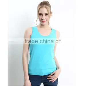 Comfortable Pure Color Ladies Custom Tank Tops thumbnail-1
