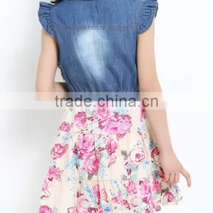 Zm35612a Wholesale Girl Clothing Manufacturer Summer Jeans Dress thumbnail-4