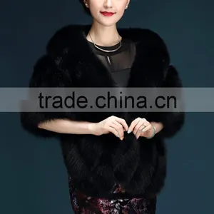 Girl Women's Faux Fur Collar Shawl Grey Color Soft Imitated Fox Fur Scarves Sexy Lady's Winter Fashion Large Shawl Fpc-468 thumbnail-5