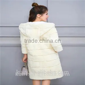 Rex Rabbit Fur Coat With Hood Thick Real Rabbit Fur Coat Winter Jacket for Women Genuine Fur Coat Customize Female Clothing thumbnail-1