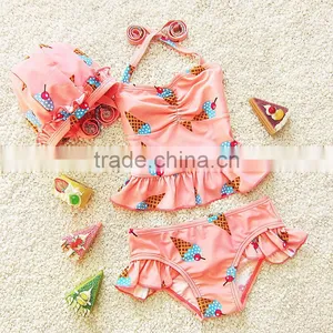S31353W Factory Wholesale Girls Strap Bikini Swimwear With Flounce thumbnail-1