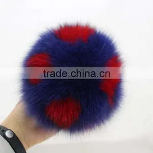 Myfur New Arrived Spot Fox Fur Ball Keyring Bag Charm Pom Pom Keychain thumbnail-5
