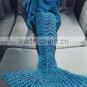 2017 New Design Style Best Gift for Girls Winter Mermaid Knit Blanket thumbnail-4