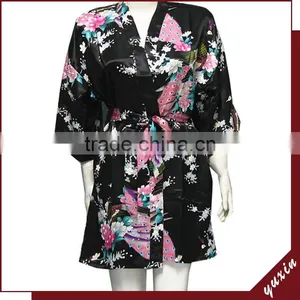 Peacock Design Polyester Robes For Woman Plus Size PC113 thumbnail-1