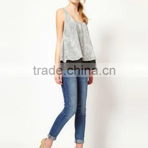 Europe United States Comfortable Leisure Snowflakes Sleeveless Backless Vest thumbnail-1