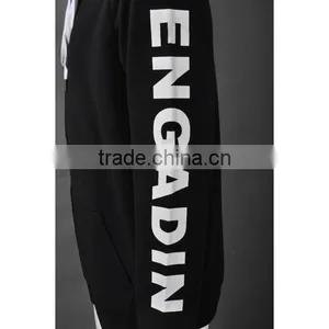 Wholesale Zip Up Plain Black High Quality Men Hoodies thumbnail-5