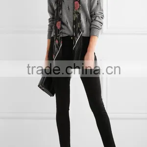 2017 Fashion Ladies Wholesale Custom Knit Shrug Cashmere Cardigan Sweater Woman Crew Neck thumbnail-4