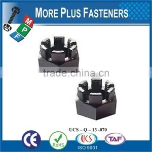 Made in Taiwan Brass Plated Stainless Steel Black Phosphate Half Castle Nut thumbnail-6