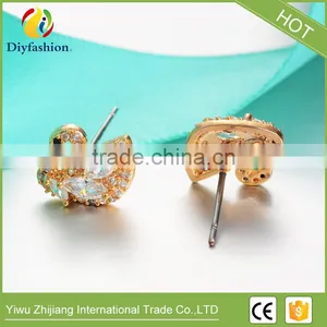New Fashion 925 Silver Needle Cartoon Animal Swan Small Cubic Zricon Stud Earrings thumbnail-4