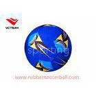 Machine Stitched Rubber Size 5 Soccer Ball / Blue Footballs for Children Play Games thumbnail-1