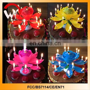 Two Layer Music Rotating Lotus Fountain Candles thumbnail-1