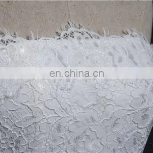 HMY-E0352 High Quality Franch Lace Fabric Bodice Sheer Skirt Lace Hem Latest Sample Wedding Dress 2016 Detachable Long Train thumbnail-4
