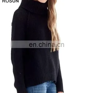 Top Selling Turtleneck no Pattern 100% Cashmere Sweater for Women in the Style of Retro thumbnail-5