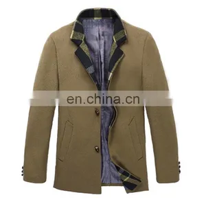 100% Wool Lapel Stripes Two Buttons Cheap Mens Designer Winter Coat thumbnail-2