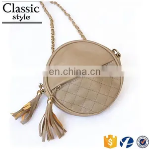 CR Europe Market Expert Fashion Wholesale Round Shape Tassels Zipper With Long Chain Women Purse Gry Lunch Bags for Kids thumbnail-1