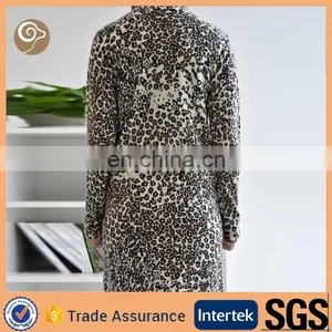 Leopard Printed Wholesale Cashmere Dress Coat thumbnail-2