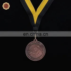 Wr High Quality Custom Sports Metal Medal for Awards Bronze Swimming Medal With Ribbon thumbnail-2