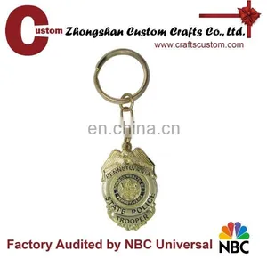 Custom 3D Gold Police Keychain thumbnail-1