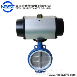 Pneumatic PTFE Seat Chemical Resistant Butterfly Valve Low Pressure D671FP-10Q thumbnail-1