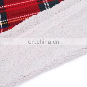 Christmas Plaid Plush Microfiber Checkered Decorative Sherpa Fleece Throw Blanket for Sofa thumbnail-2