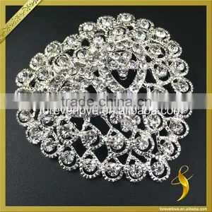 Wholesale Bridal Heart Shaped Crystal Ornaments Rhinestone Brooches for Women FB-083 thumbnail-4