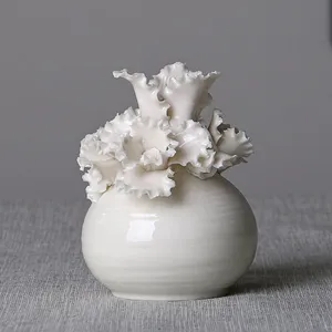 Office Hotel Shopping Mall European Style Cerative Large White Ceramic Flower Vase Decor thumbnail-2