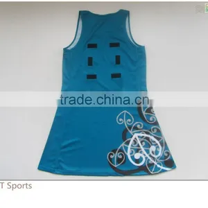Custom Made Women Sublimation Plain Team Netball Dress With All Colors thumbnail-2