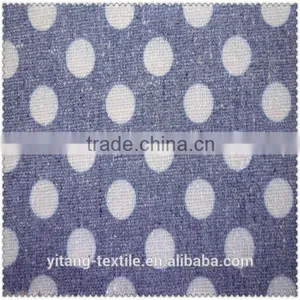 Hot Sale Polka Dot Printed Linen Fabric for Garments thumbnail-1