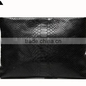 Fashion Genuine Cow Leather Python Pattern Lady Clutch Bag Purse for Men thumbnail-2