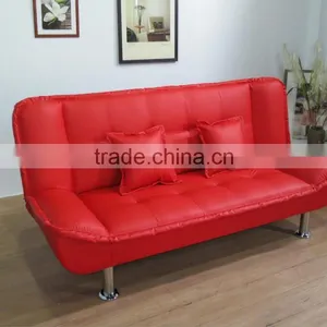 Home Furniture Modern Promotion Folding Leather Futon Sofa Bed Sleeper thumbnail-1