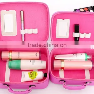 Pink Leather Girl Cosmetic Train Case,custom Leather Makeup Carrying Box,Beauty Vanity Artist Case thumbnail-6