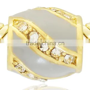 Hand Crystal Paved Color Enameled Faberge Egg Bead thumbnail-2
