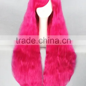 Cheap Wholesale Long Curly 70cm Rose Pink Cosplay Lolita Synthetic Women Party Wig thumbnail-3