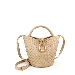 Bucket Bags Women's Totes Bags Hand Bags Designer Luxury Woven Bag Knitting Straw Bag Soft Lady Handbags New In Handmade thumbnail-3