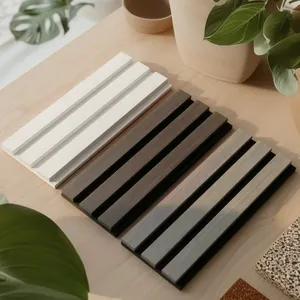 Sound Dampening Fire Rated Modern Acoustic Slatted Wood Panel for Hospital and Apartment thumbnail-1