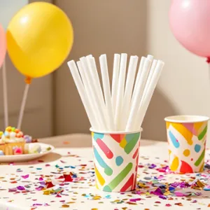 High-Quality Disposable Plastic Drinking Straws Mixed Colors Straight Wide Size thumbnail-3