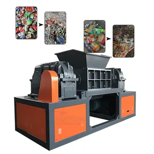Industrial Dual-shaft Aluminum Can Shredder Machine for Scrap Metal Tin Cans Crushing Recycling Equipment EPC thumbnail-1