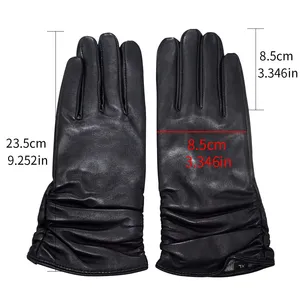 Gloves Factory Custom Genuine Sheepskin Leather Glove for Winter thumbnail-2