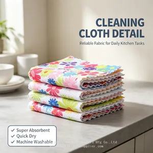 Factory Direct Microfiber House Cleaning Cloths OEM Custom Color Lint‑Free Absorbent Wiping Rags Bulk Wholesale thumbnail-4