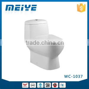 WC-1037 One-Piece Toilet With Geberit or R&T Flush Valve & Soft Closing Cover Ramp Down, Water Closet Toilet Bowl thumbnail-1