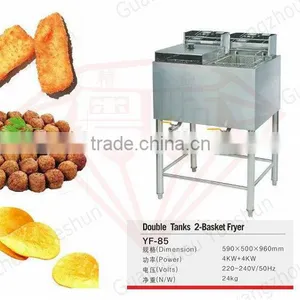 China Factory Wholesale 2 Tank 2 Basket Economical Commercial Electric Deep Fryer thumbnail-4