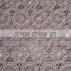 Cotton Lace Fabric Embroidery Water Soluble Full Lace for Garment Accessory thumbnail-4