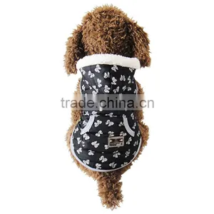 Bow Print Winter Coat Lamb Fabrics Dog Pet Vest thumbnail-2