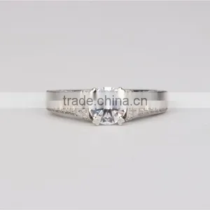 Custom 925 Sterling Silver Engagemet Ring With AAA Zircon Prong Setting 2016 thumbnail-2