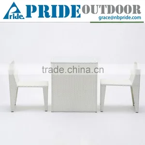 White Wicker Furniture Set Wholesale Poly Rattan Furniture Outdoor Rattan Table And Chair 3 Piece thumbnail-1
