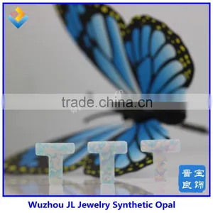 Fire White Op17 Letter W Pendant With Synthetic Opal Pendant/charm for Making Jewelry thumbnail-5
