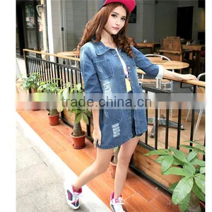 DJ213781 2014 China Wholesale Hot Selling Blue Denim Jacket Women /Lady Denim Jacket thumbnail-1