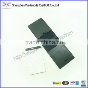 Black Fashion Top Quality Bifold Mini Leather Portable Notepad Case thumbnail-1